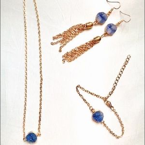 Jewelry set necklace, bracelet, & earrings